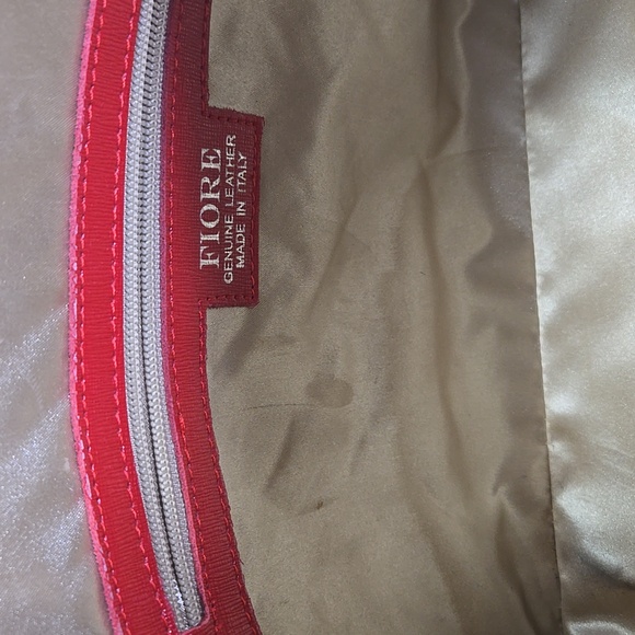 Large Furla Red Saffiano Leather Dome Satchel Handbag - Picture 10 of 10